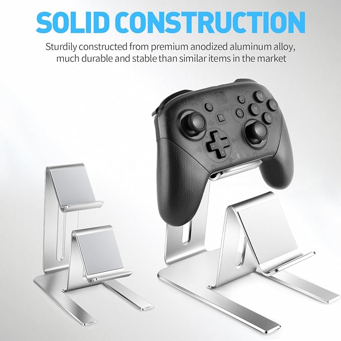 Controller Holder – 2 Tier Universal Aluminum Display Stand Accessories PC Gaming Desk Decor Stuff Gamer Gifts for Xbox Series X S, Elite 2, PS5, PS4, PS3, Switch Pro and Almost All Controller - Image 4