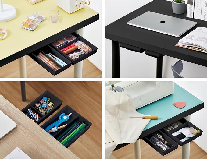 Bostitch Konnect Under Desk Drawer, Self-Adhesive Slide Out Storage Organizer with 4 Customizable Dividers, 2-Pack - Image 5