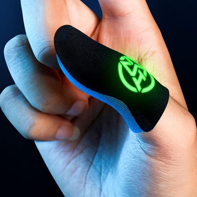 Yuly 2pcs Game Fingertip Gloves for Sweatproof Anti-Slip Finger Sleeve Breathable Gaming Finger Cover Thumb Gloves for Mobile Gaming Grip Pain-Relief Mobile Phone Gaming Finger, Black - Image 9