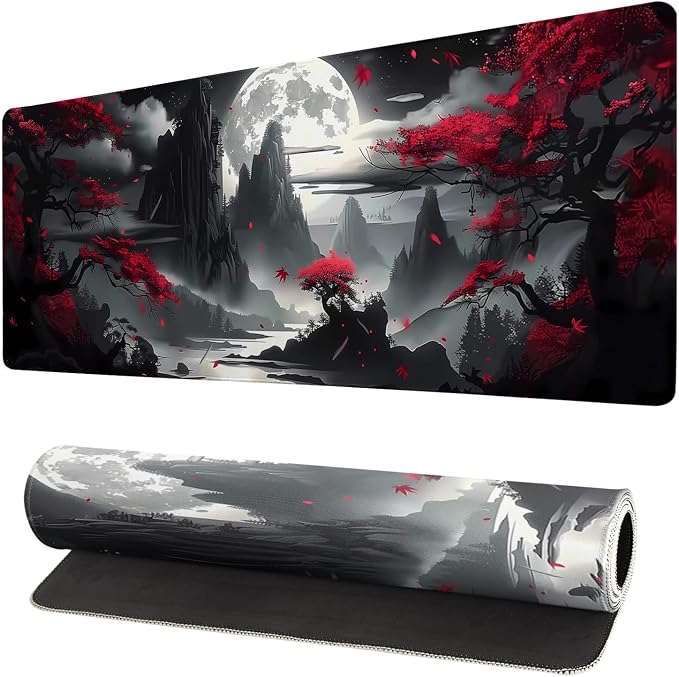 Gaming Mouse Pad Desk Pad,Extended Big Mouse Pad,31.5x11.8 Inch Long Computer Keyboard Mouse Mat Mousepad with 3mm Non-Slip Base and Stitched Edge for Gaming and Office… (Dark Canyon) by Brecoy