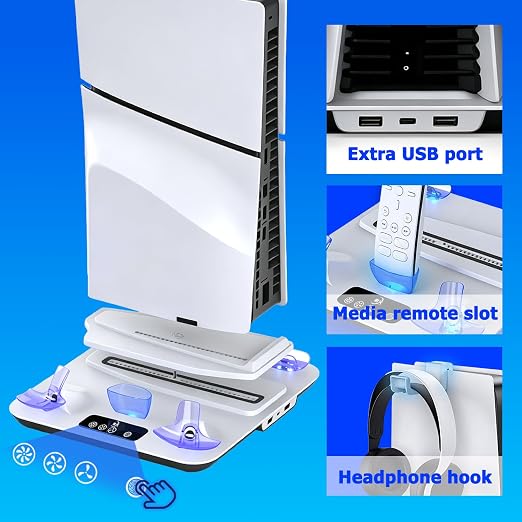 SOTY PS5 Cooling Station for PS5/Slim/Pro, PS5 controller & PS VR2 Charger - Image 7