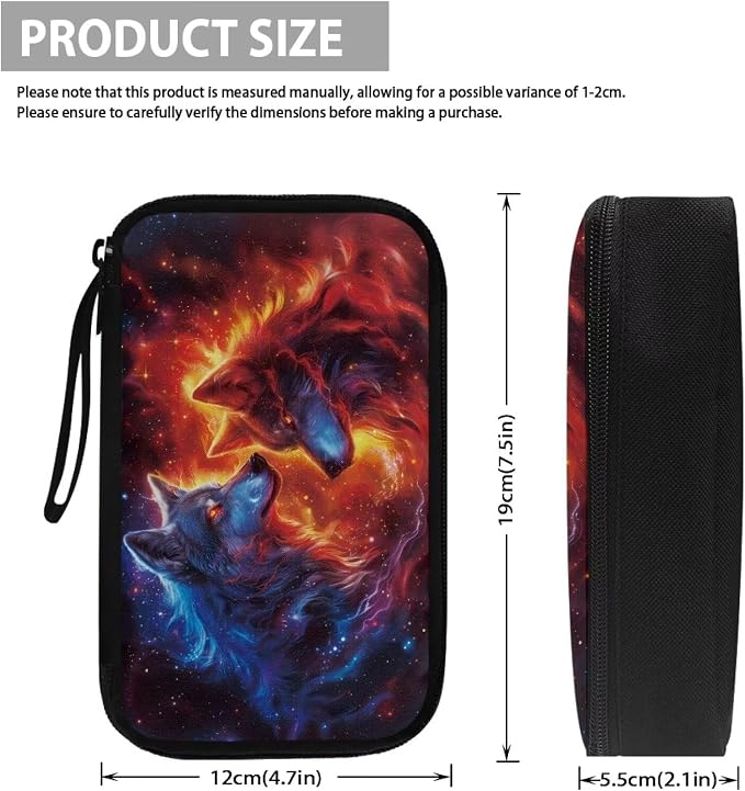 Galaxy Fire Wolf Print Electronics Organizer Travel Case, Water Resistant Cable Organizer Bag for Travel Essentials, Tech Gifts for Men, Storage Bag as Accessories for Phone, Cord - Image 5