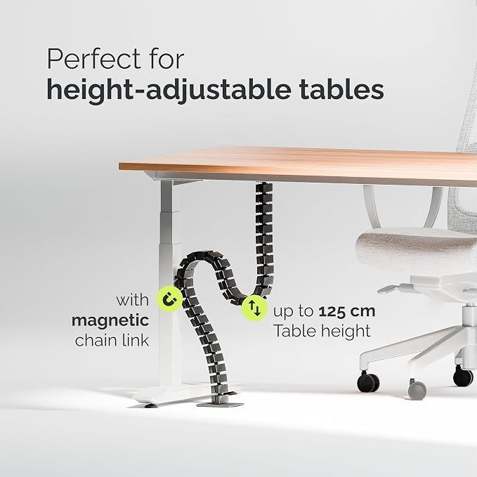VALU Under Desk Cable Organizer, 49in - Black, with Magnet - Image 2