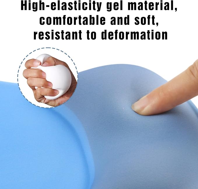 Ergonomic Mouse Pad with Wrist Rest - Gel Wrist Support Mousepad with Non-Slip PU Base for Computer, Laptop, Office & Home - Image 5