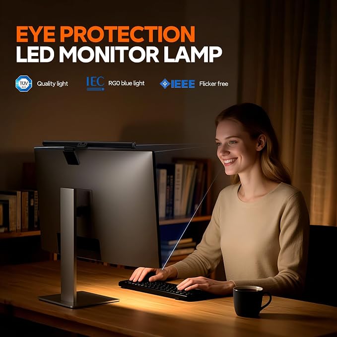 LYMAX Monitor Light Bar, Eye-Care USB Computer Lamp Dimmable Screen Light Bar, Fit for All Monitor with Wireless Controller, No Screen Glare, Space Saving for Home Office Desk Light - Image 8