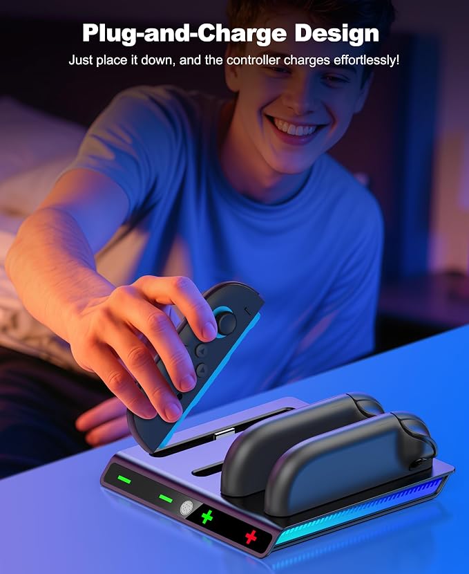 Svetaecho Enhanced Controller Charger Station Compatible with Switch 2 Joy Con, Magnetic Fast Charging Dock for Switch 2 Joy Con Charger Accessories PlayStation 3 - Image 4