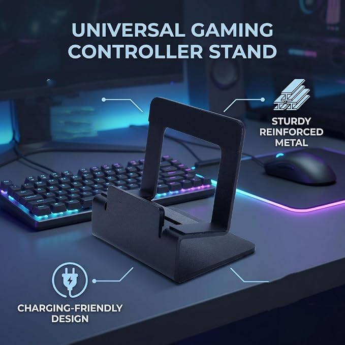 Zunate Gaming Controller Holder Durable Metal Design with ChargingFriendly Feature for Portal Gamepad Compact Stand - Image 3