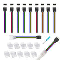 Solderless LED Strip Connectors 4 Pin,RGB Strip to Controller Jumper by GXILEE