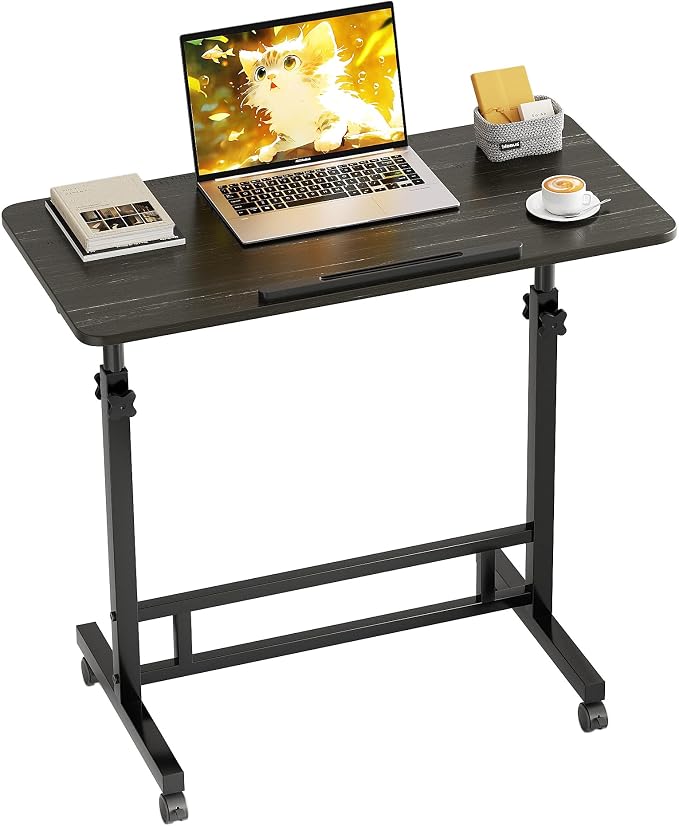 TigerDad Sturdy TV Tray Table with Wheels Rolling Tray for Eating on Couch - Image 5