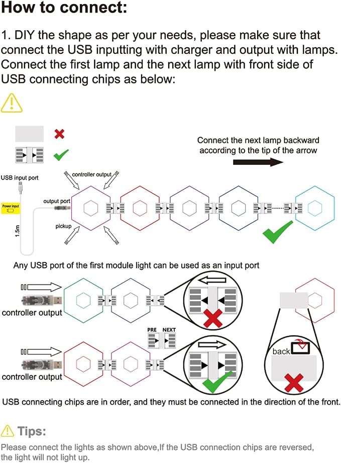 Hexagon LED Lights - 8 Pack Smart APP RGB - Image 6