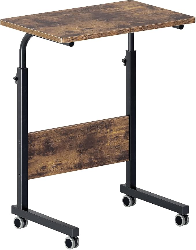 DlandHome 23.6 Inches Rolling Desk with Wheels Adjustable Height, Retro - Image 6