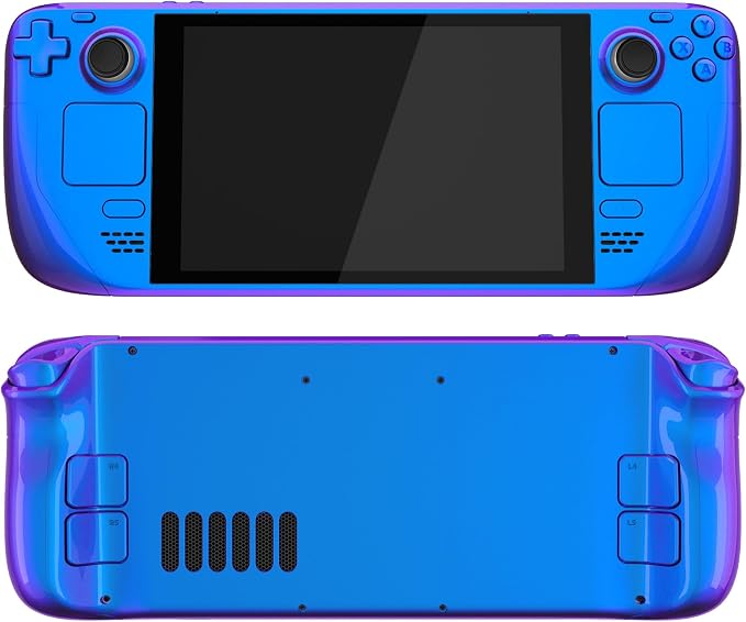 eXtremeRate DIY Full Set Shell with Buttons for Steam Deck LCD, Custom Faceplate Back Plate Replacement Shell for Steam Deck LCD - Chameleon Purple Blue [Console NOT Included] - Image 4