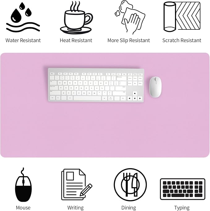 Bloss Purple Desk Mat, Desk Matt for Desktop, Large Leather Desk Pad, Desk Pad Mat Waterproof, Computer Mat for Office Work/Home/Decor (31.5 x 15.7 Inches) - Image 3