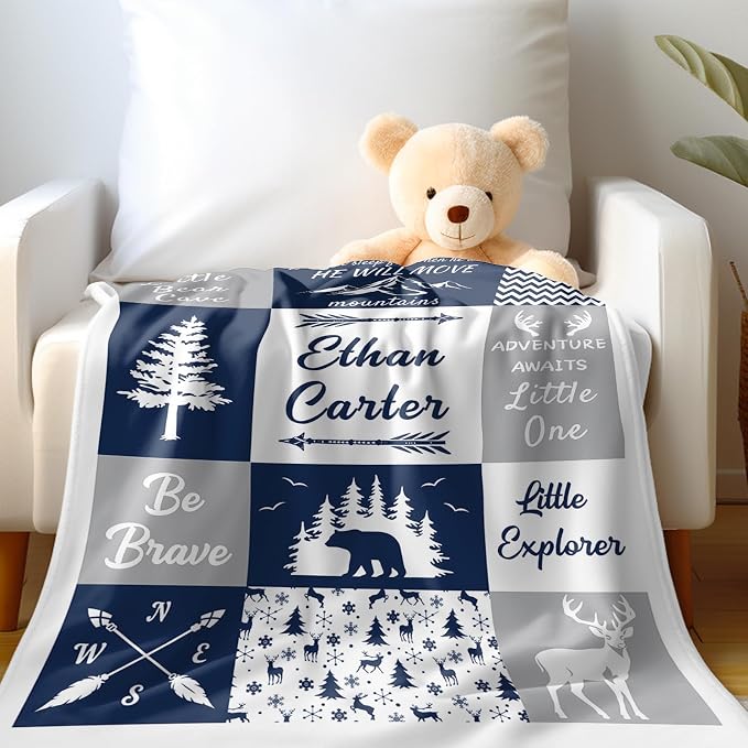 Ship Next Day, Personalized Baby Blankets - Printed in USA, Custom Name Blanket, Baby Blanket with Name, Ultra-Soft Cozy Fleece Blankets, Gifts for Baby Newborn Toddlers Boys & Girls Kids - Image 3