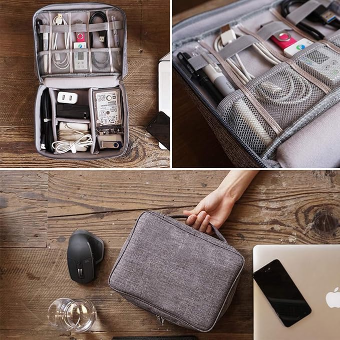 OrgaWise Electronics Organizer, Electronic Accessories Bag Travel Cable Organizer Three-Layer for iPad Mini, Kindle, Hard Drives, Cables, Chargers - Image 7