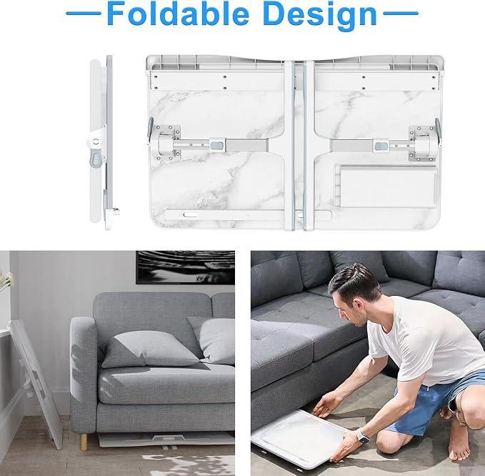 Laptop Desk for Bed, EVETTO X-Large Adjustable Laptop Table, Marble - Image 5