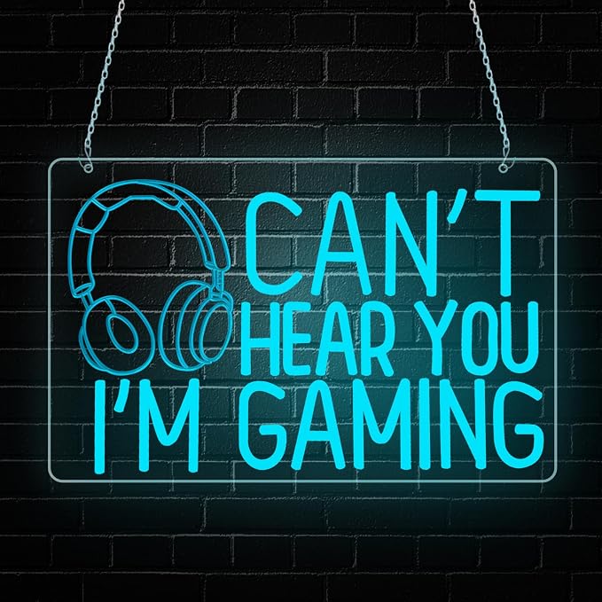 Gaming Neon Sign,Can't Hear You I'm Gaming Neon Signs for Game Room Decor,Led Headset Gamer Neon Sign for Gaming Wall Decor,Teenage Boys Gifts,Gamer Gifts - Image 5