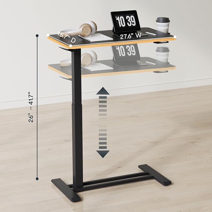 FLEXISPOT 28" Mobile Standing Desk Pneumatic Lift Computer Workstations - Image 2