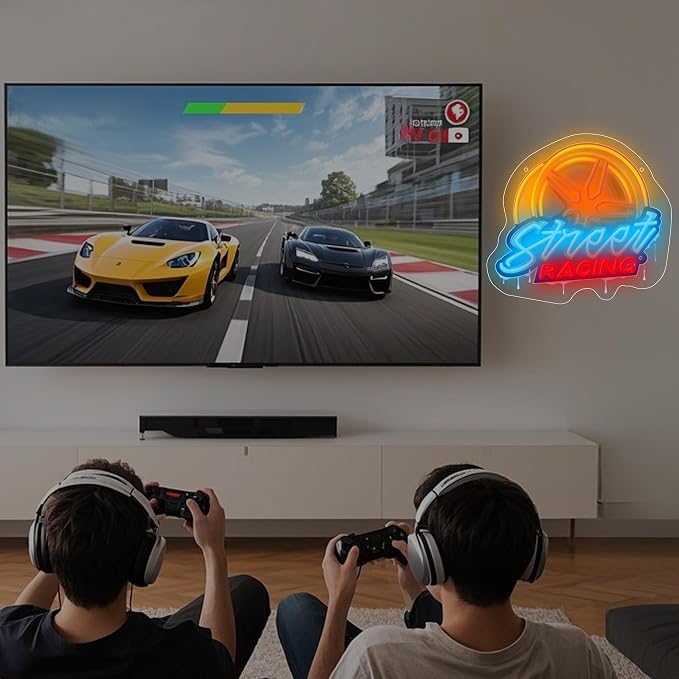 Wheel Neon Sign Car Led Light Up Sign Pop Art With UV Printed background Room Wall Decor Man Gaming Room, Kids Room, Bar Decoration, Birthday Party Gifts - Image 5
