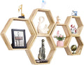 NOVIMANGO Hexagonal Floating Shelves Set of 6, Honeycomb Shelves by NORCEESAN