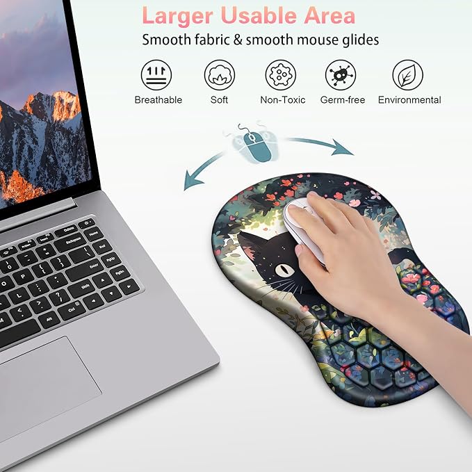 Mouse Pad with Wrist Rest, Canjoy Ergonomic Wrist Support with Massage - Image 5