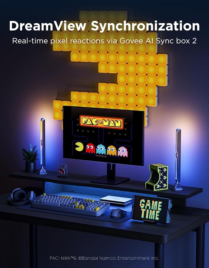 Govee x PAC-MAN Gaming Pixel Light, LED Panel with Real-time Info Display - Image 8