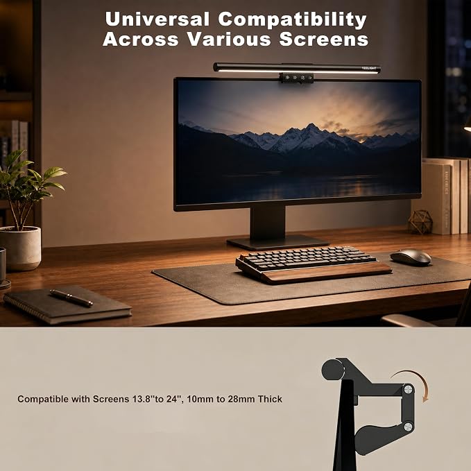 YEELIGHT Monitor Light Bar with Remote, Computer Monitor Lamp for Home Office Gaming, 250LM No Glare Eye-Care Screen Bar, Touch Control USB Desk Lamp with Stepless Dimming for Flat & Curved Monitor - Image 8
