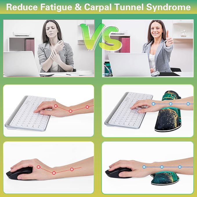 Canjoy Desk Mat with Wrist Rest, Keyboard and Mouse Pad Wrist Support Pad - Image 5