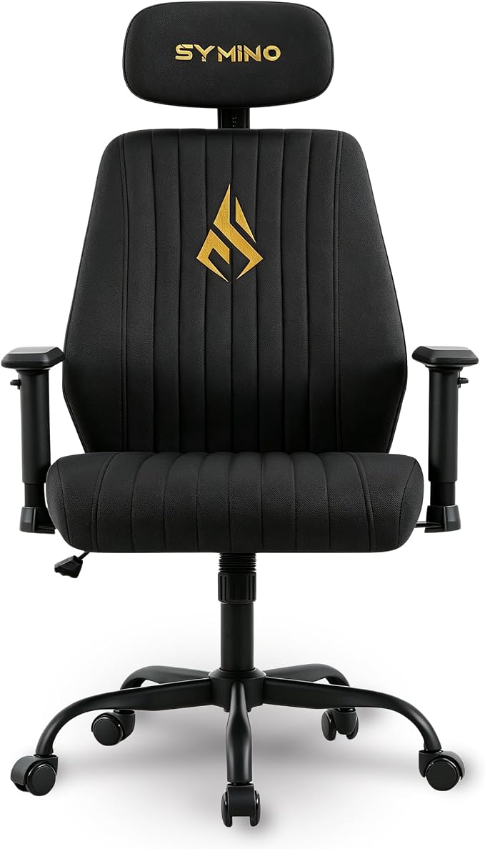 Office Chair Ergonomic with 109° Rocking Function, Breathable Suede Fabric, Integrated Lumbar Support, Adjustable Headrest & Armrests, Swivel Desk Chair by Unknown