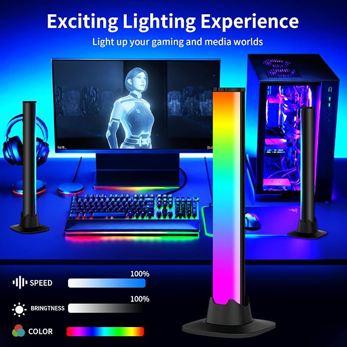 Smart LED Light Bar, Gaming Lights Ambient Lighting with Scene Modes and Music Modes, Bluetooth Color Light Bars for Gaming Setup, Entertainment, PC, TV, Room Decoration - Image 6