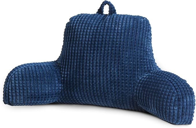 A Nice Night Navy 18.5" Bed Wedge Reading Pillows with Arms for Sitting by ANICENIGHT