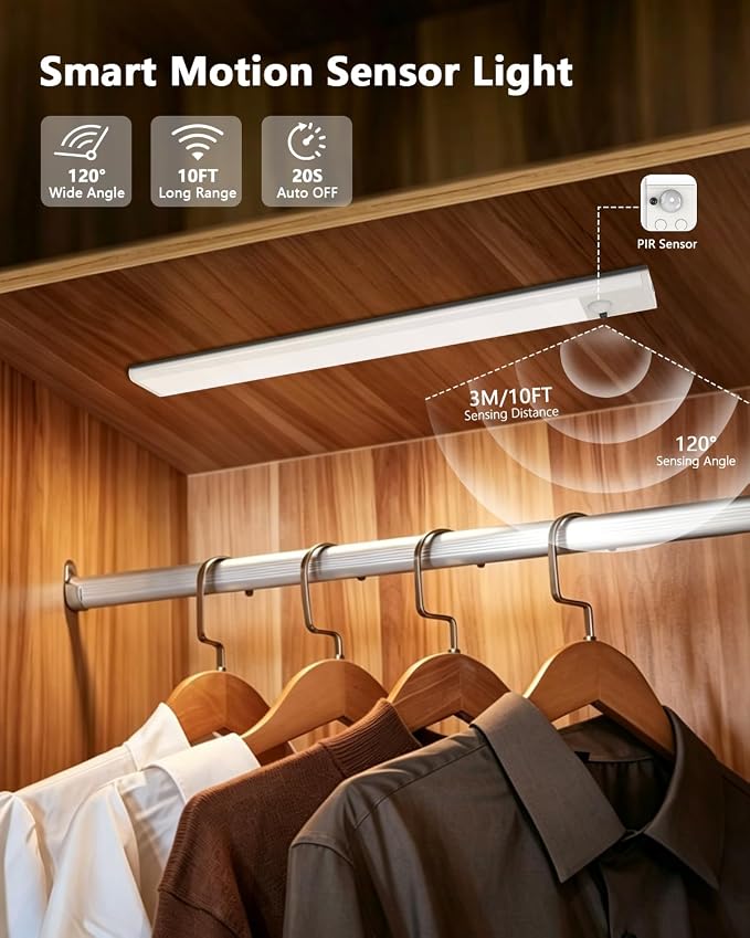 Motion Sensor Under Cabinet Lighting, RGB Light Bar with Remote,4Pack - Image 4