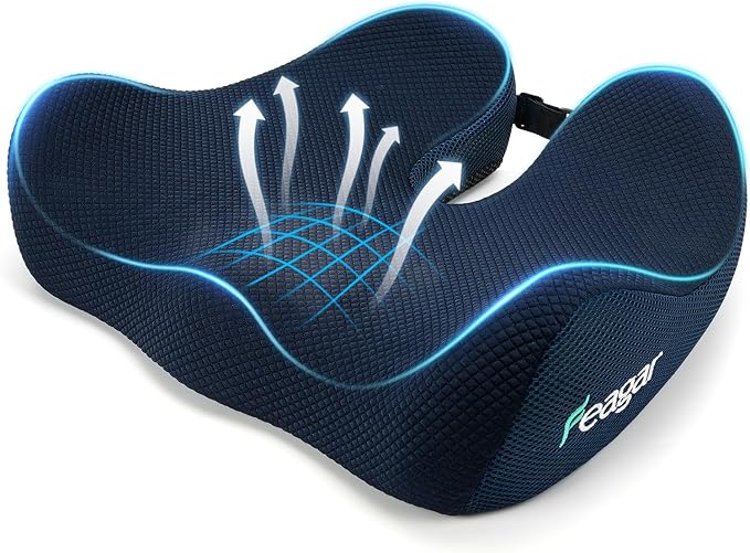 Feagar Seat Cushion - Memory Foam Ergonomic Seat Cushion -for Long Sitting | Seat Cushion for Tailbone Pain Relief - for Desk Chair, Car& Wheelchair Car Seat Pad for Hip and Lower Back Comfort Blue - Image 9