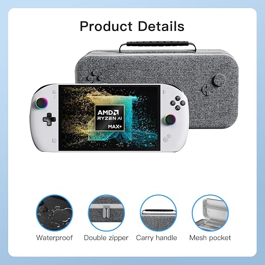 YAJOJO Carrying Case for OneXPlayer OneXfly Apex Handheld Game Console,Hard Shell Cover with Pocket for OneXPlayer OneXfly Apex Cable Charger & Accessories ,Shockproof,Grey - Image 6