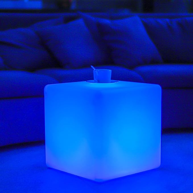 LOFTEK 20-inch LED Cube Table, Rechargeable Glowing Chair Seat w/Remote by LOFTEK
