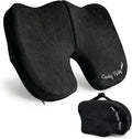 Cushy Tushy Premium Slim Foldable Travel Seat Cushion - for Relief of Lower Back, Sciatic, Butt and Tailbone Pain - for Home & Office Use, Perfect for Travel or Driving - Slim Coccyx Cushion - Black by CushyTushy