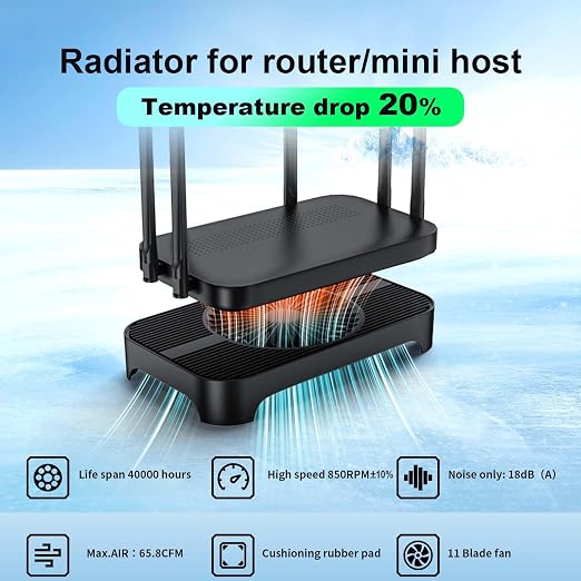 X3 USB Cooling Fan, 18dB Ultra Quiet 140mm USB PC Fan with Built-in Cable and One-Touch Switch Compatible with Router, Receiver, Amplifier, DVR, PlayStation, Xbox, Computer Cabinet Cooling - Image 3