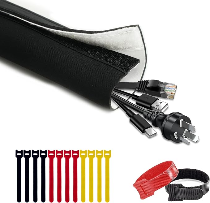 CableGeeker Cable Management Sleeve, 10ft (120 inch) - 1.5 inch by CableGeeker