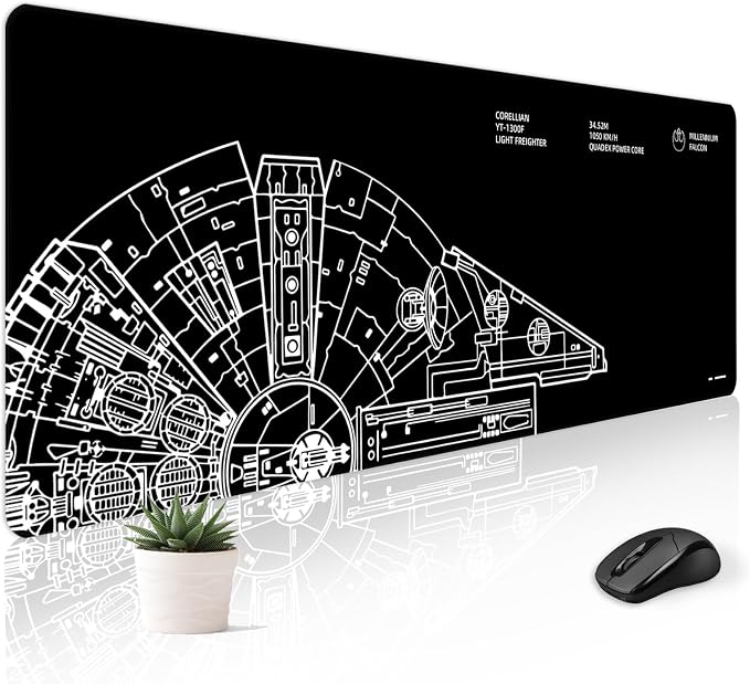 Cute Desk Mat for Keyboard Desktop Extra Large Mouse Pad, Black | Desk Top Computer Deskmat, XL, XXL, Long, Aesthetic, Modern Cool Design, for Kids, Boys, 30"x12" by Stanoha
