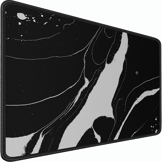 Large Mouse Pad, 31.5x15.7 inch Large Extended Computer Keyboard Mouse Mat, Water Resist Non-Slip Mousepad Rubber Base Long XXL Desk Mouse Pad for Work & Gaming, Office & Home, Black White by Naukay