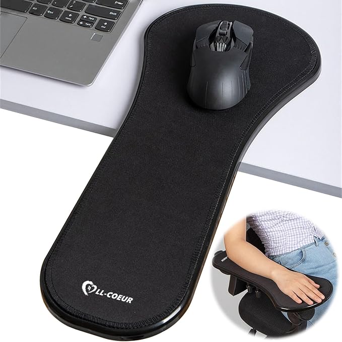 LL-COEUR Arm Support Wrist Rest for Table and Chair, Ergonomic Armrest Desk Extender, Multifunctional Computer Mouse Pad Holder (Black) by LL-COEUR