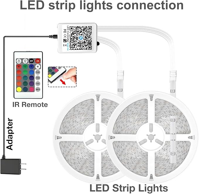 DAYBETTER LED Strip Lights 200 ft (2 Rolls of 100 ft), Smart App Control Lighting Bedroom Rome Decor with Remote, RGB Color Changing LED Lights for Party - Image 6