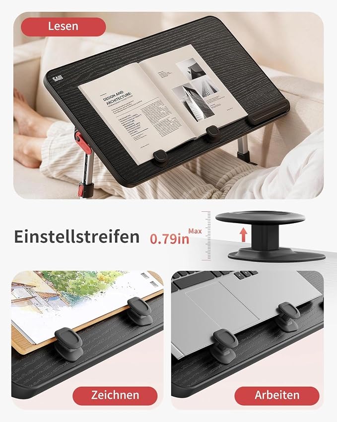 SAIJI Laptop Bed Tray Table,Lightweight Foldable Lap Desk - Image 2