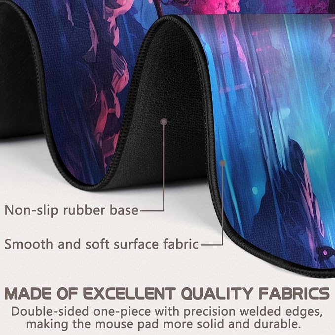 Mouse Pad Gaming - Desk Mat for Keyboard and Mouse - Large Mouse Pads for Desk, Gaming Mousepad with Non-Slip Base, Desks Pad (31.5" X 11.8") for Game, Office and Home - Image 2