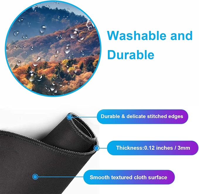 Large Mountain View Patterned Mouse Pad, Anti Slip Gaming Keyboard Desk Pad | Large Extended Mouse Pad; Full Desk Coverage; Waterproof Coating; Stable Anti-Slide Base For Gaming, Office, Study Daily Use - Image 6