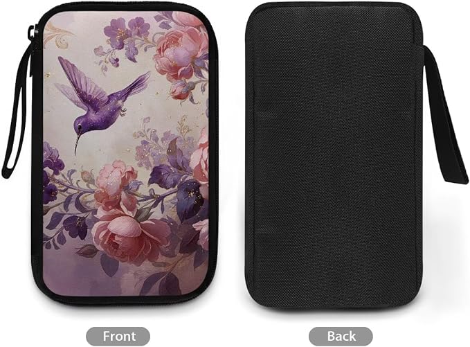 Purple Hummingbird Cord Organizer Travel Portable Electronic Organizer Travel Case Tech Pouch for Cable Cord Charger Phone Earphone Power Bank - Image 3