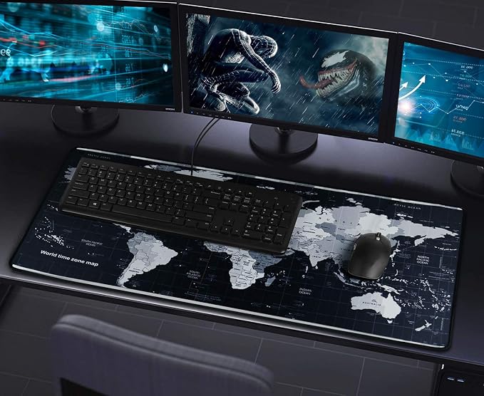 Gaming Mouse Pad, Large Extended Desk Mouse Pad, Non-Slip Spill-Resistant Mousepad with Special-Textured Surface, Anti-Fray Stitched Edges for Esports Pros Gamer Office - Map - Image 7