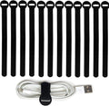 200PCS Reusable Fastening Cable Ties, 6-Inch Cable Straps Cable Management, Multi-Purpose Hook & Loop Cord Organizer Wire Ties, Adjustable Cable Organizer Cord Ties, Microfiber Cloth Straps, Black by HAVEMETD