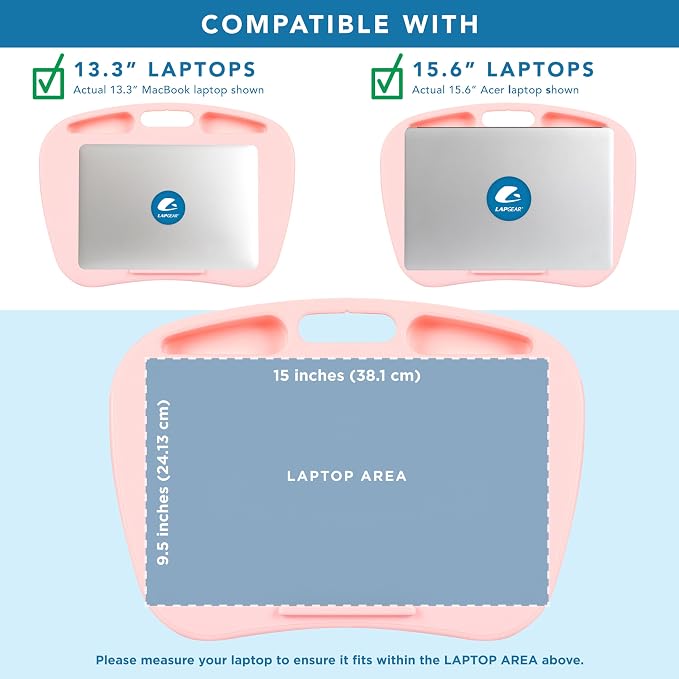 LAPGEAR MyDesk Lap Desk – Rose Quartz, 12-Pack, Fits 15.6” Laptops - Image 4
