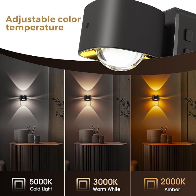 L LOHAS LED Night Light Projector, Night Lights Plug into Wall 3CCT 2 Pack - Image 2